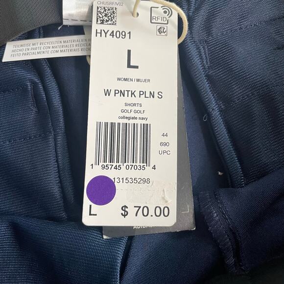 Adidas Womens Pintuck 5" Pull-On Golf Shorts Navy Blue Size Large NWT - Picture 7 of 10